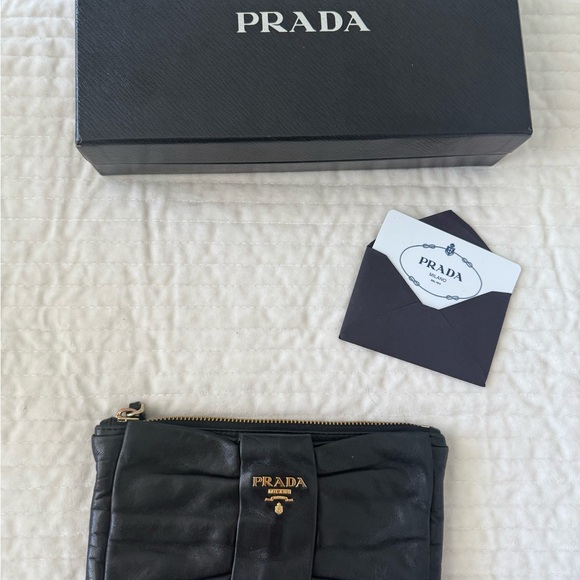Prada Black Leather Clutch - Picture 1 of 5